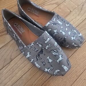BOBS from Skechers Gray Cat Print Flats